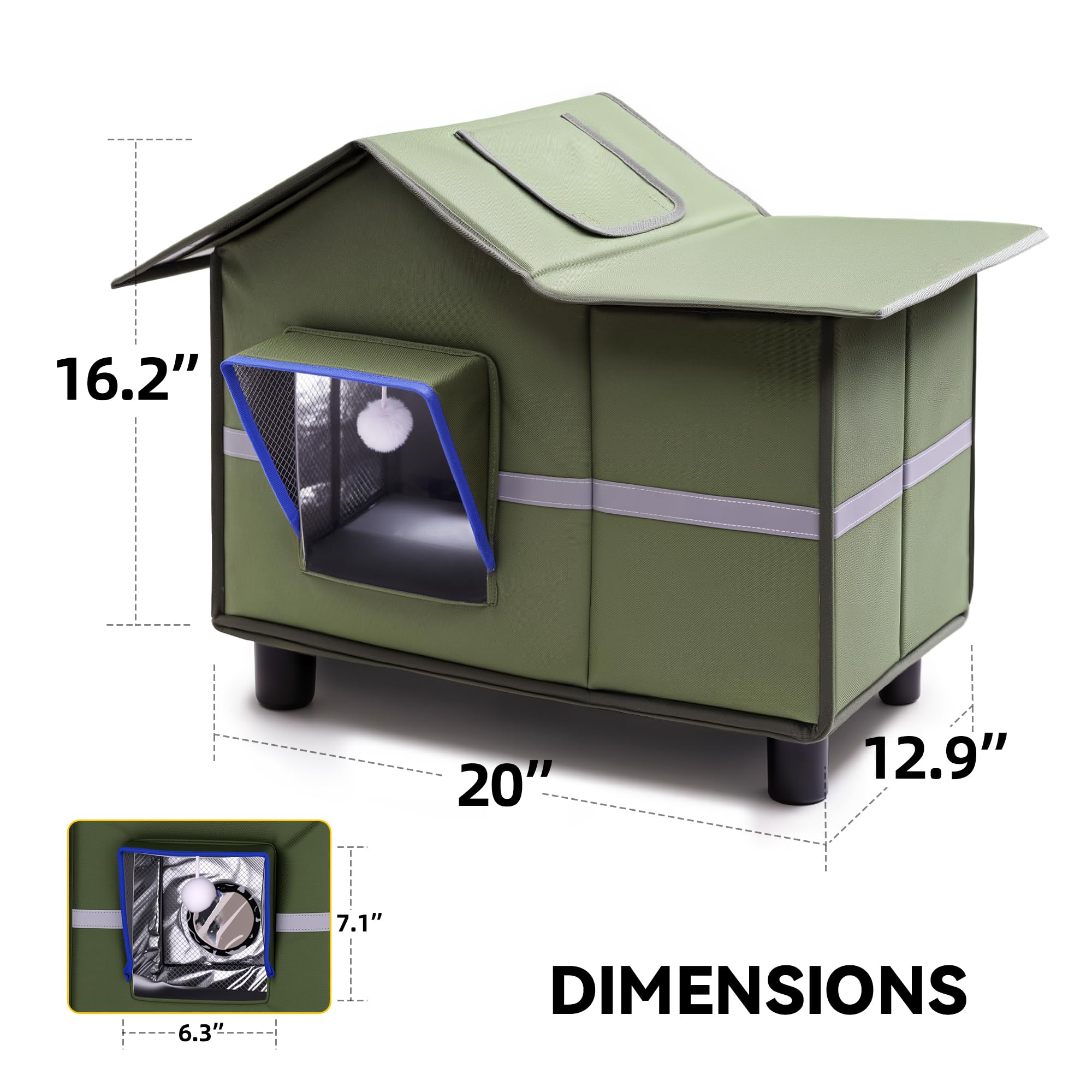 Banxye Outdoor Cat House foldable design for portable storage and easy transport