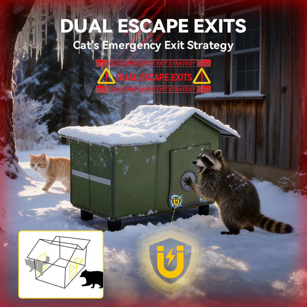 Banxye Outdoor Cat House insulated walls highlight warmth retention without moisture buildup