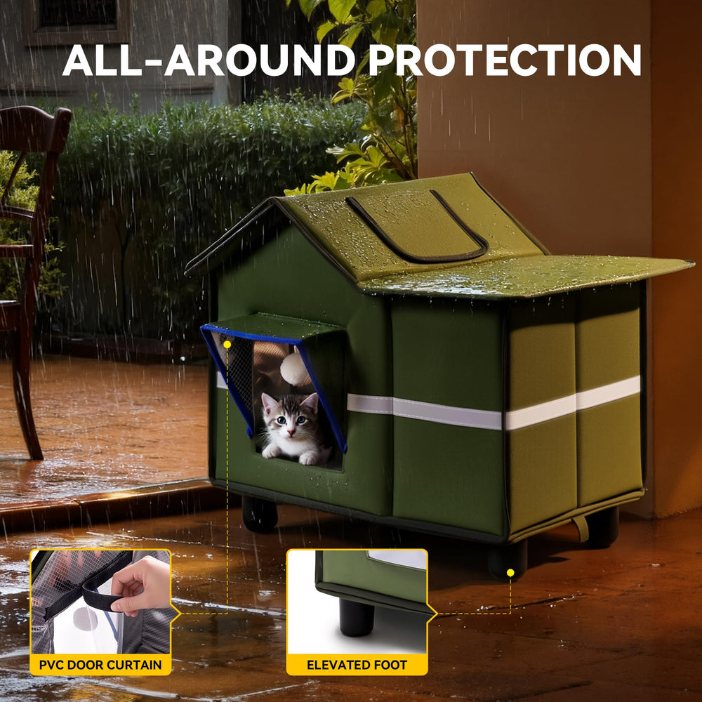 Banxye Outdoor Cat House viewing window invites light filled lounging and easy monitoring