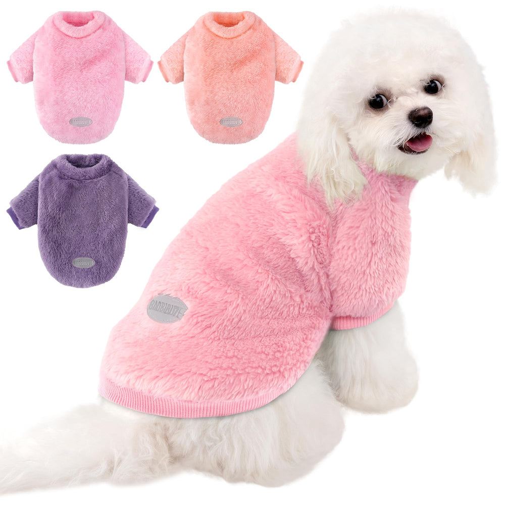 Baobicute 3pack dog sweater pink flatlay demonstrates cozy warmth and versatile small-dog style