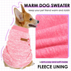 Baobicute 3-pack dog sweaters rose group shot provides cozy warmth for cold days.