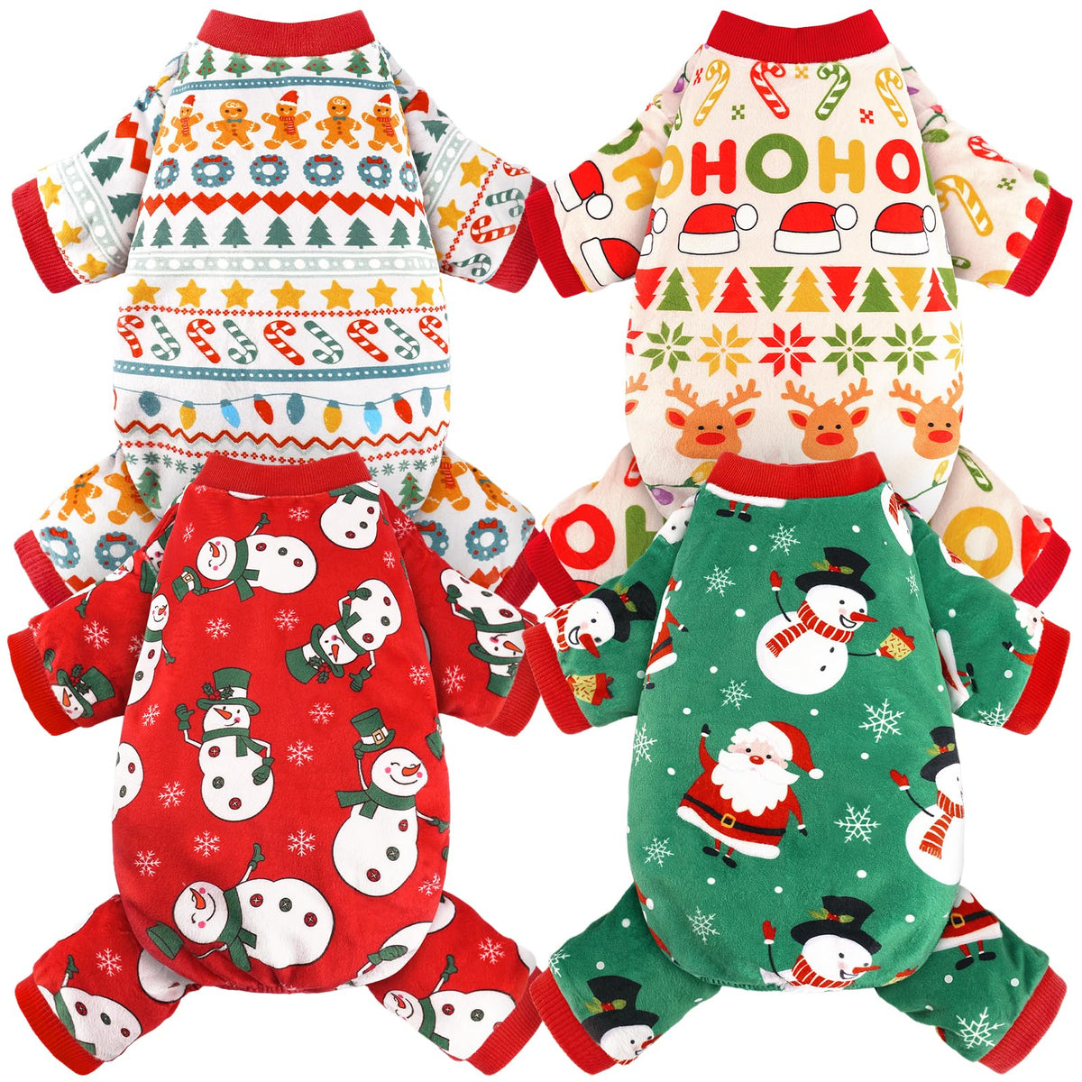 BAOBICUTE 4-pack dog pajamas packshot showing soft, breathable styles for everyday wear.