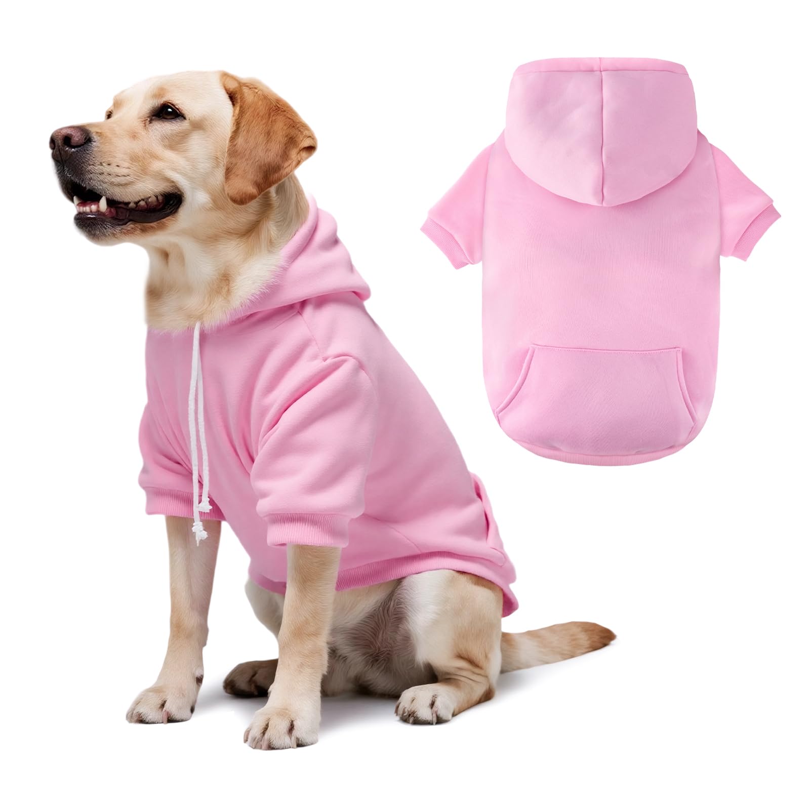 BAOBICUTE dog basic hoodie front view shows breathable cozy fabric for cold walks.