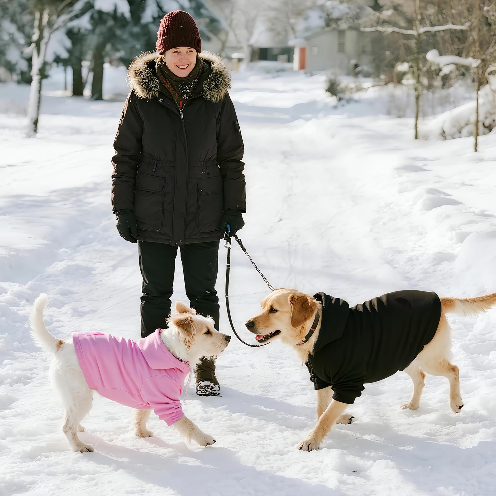 BAOBICUTE dog coat lining provides soft warmth in cold weather.