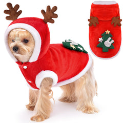 BAOBICUTE dog Christmas costume hoodie with reindeer motif ideal for festive photos.