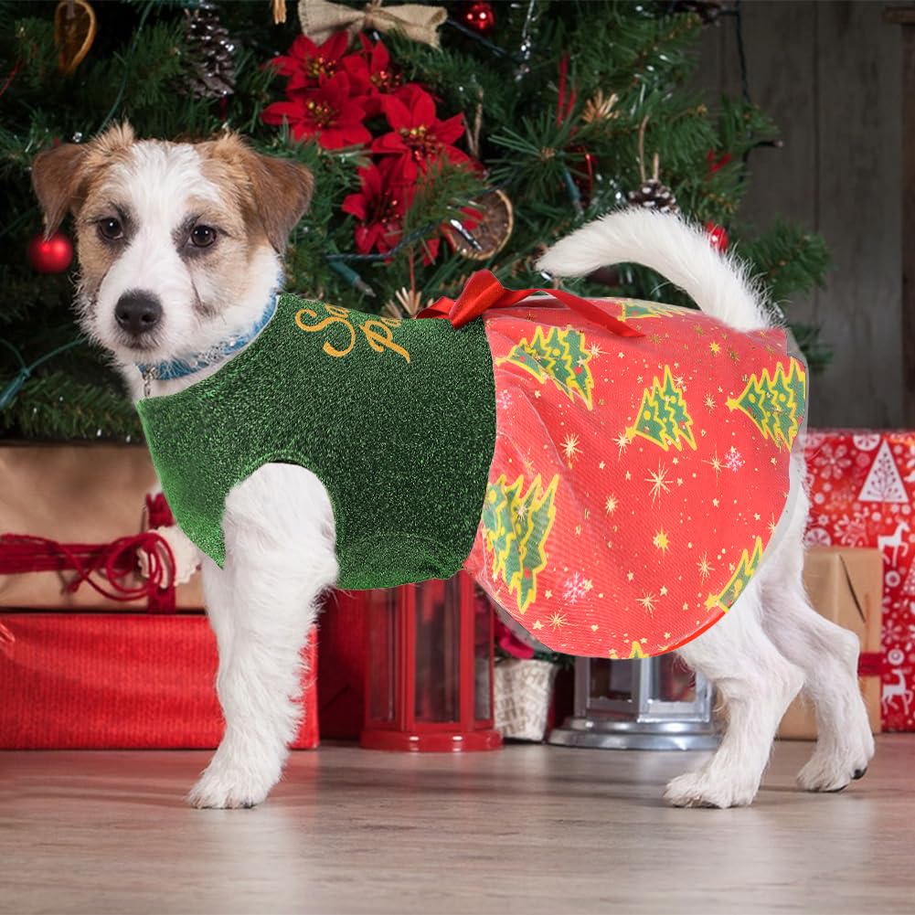 baobicute dog christmas dress back view showcases cohesive party-ready design