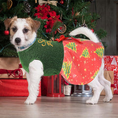 baobicute dog christmas dress back view showcases cohesive party-ready design
