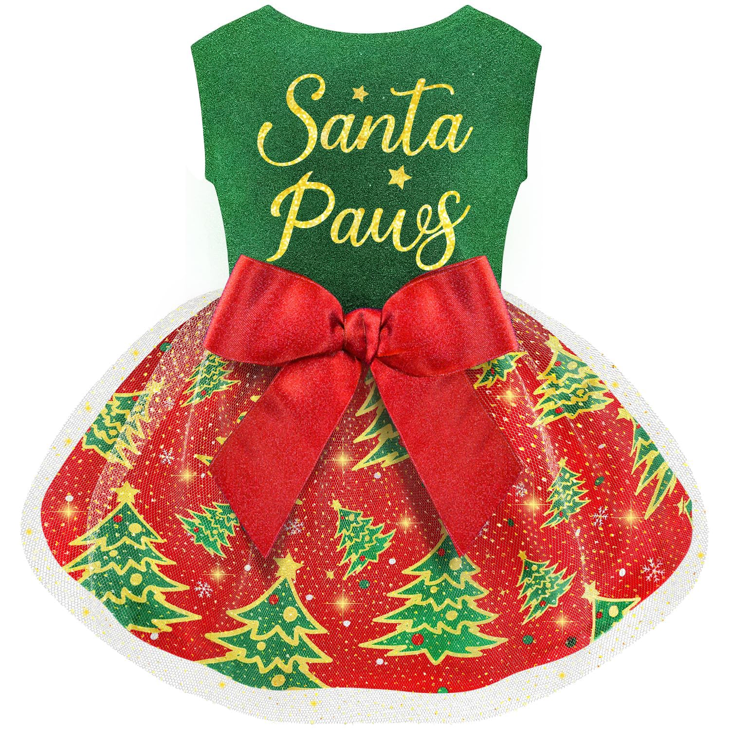 baobicute dog christmas dress front view highlights festive charm for holiday photos