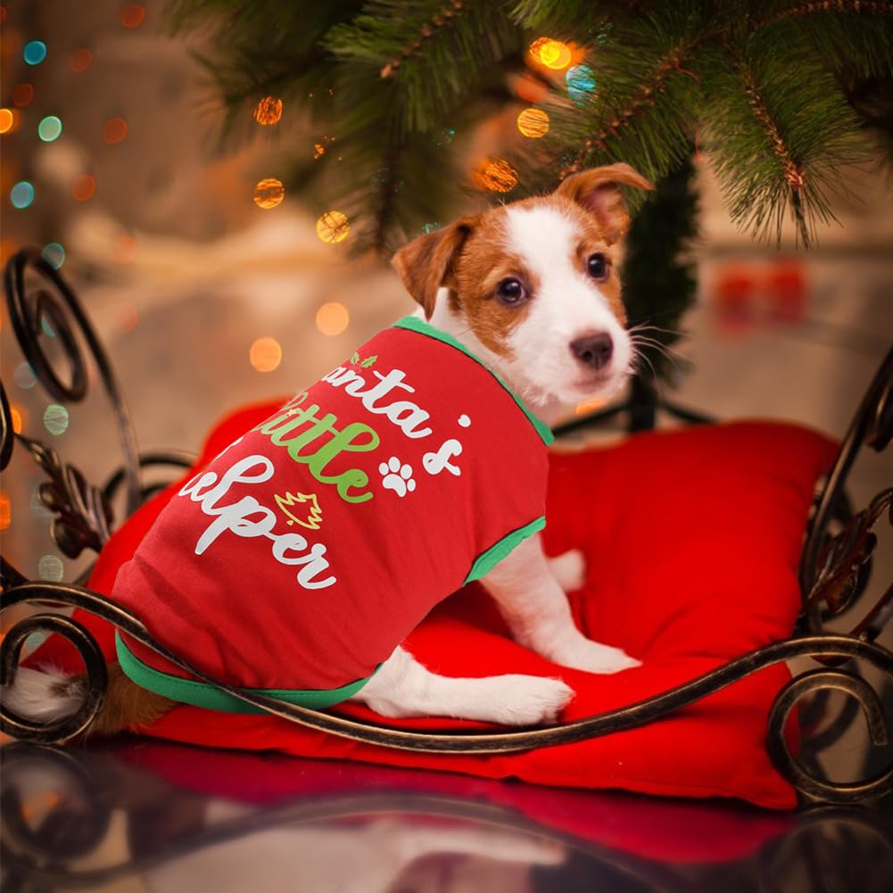 BAOBICUTE dog Christmas shirt back view showcases breathable fabric and quick-dry feel