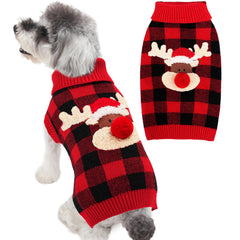 BAOBICUTE dog Christmas sweater with 3D reindeer back design for festive photo moments.