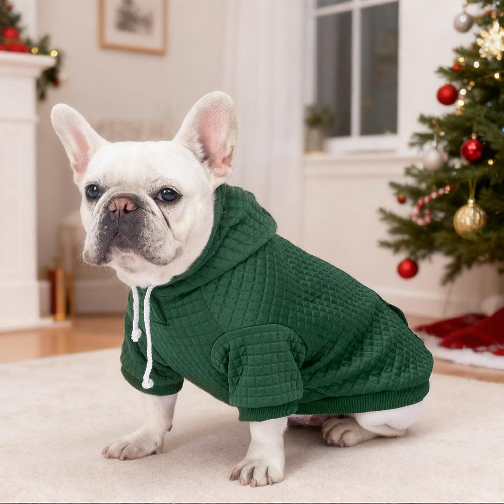 BAOBICUTE dog hoodie with drawstring hood demonstrates adjustable warmth and secure fit
