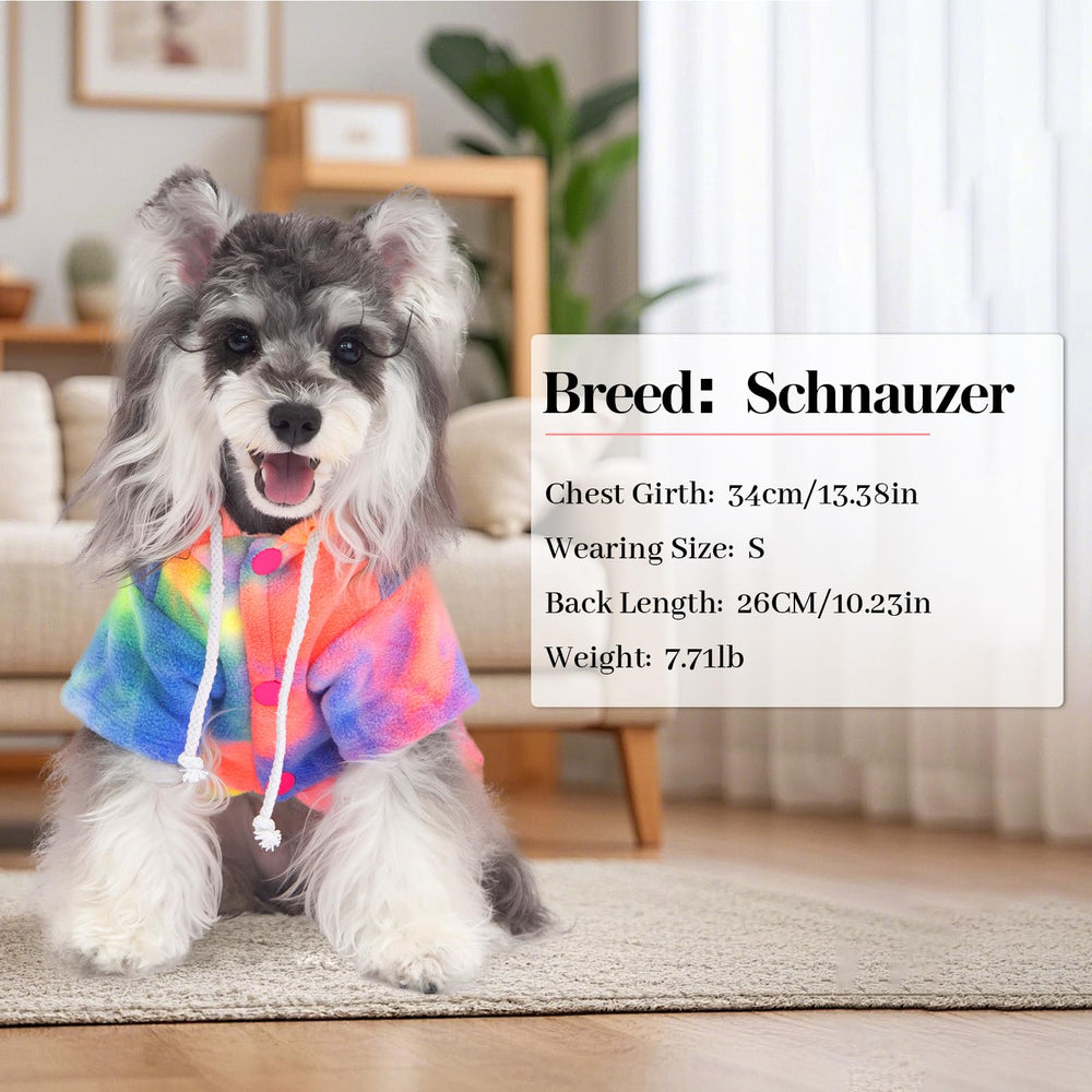 BAOBICUTE dog hoodie multi-color pattern adds stylish tie-dye charm