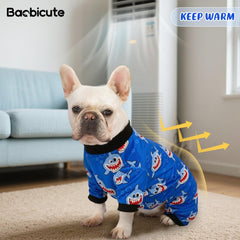 BAOBICUTE dog pajamas jellyfish pattern shows breathable comfort during rest.