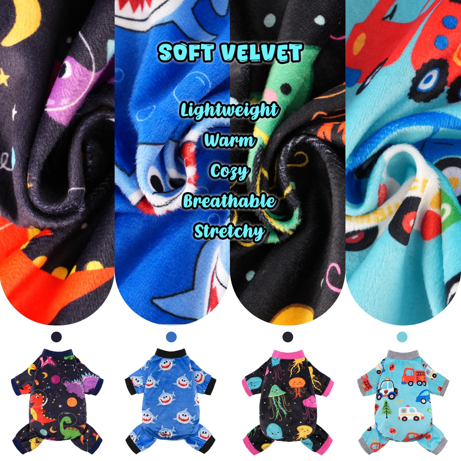 Baobicute dog pajamas shark design delivers cozy warmth and easy on/off.