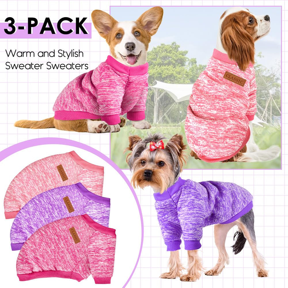 Baobicute dog sweater purple closeup demonstrates breathable fabric and snug fit.