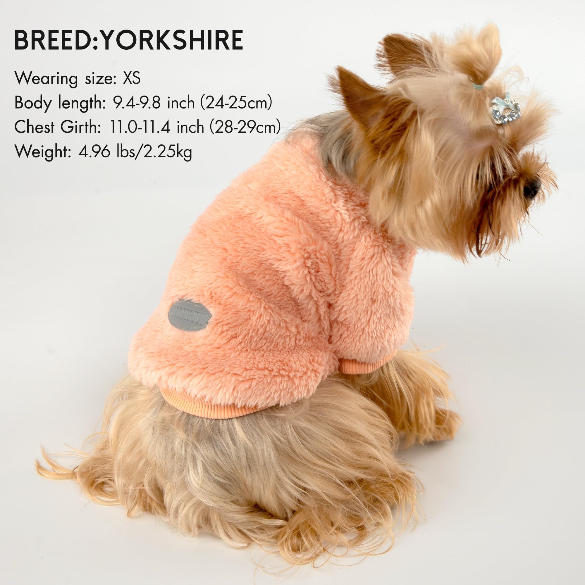 Baobicute dog sweater reflective strip back close-up highlights night visibility
