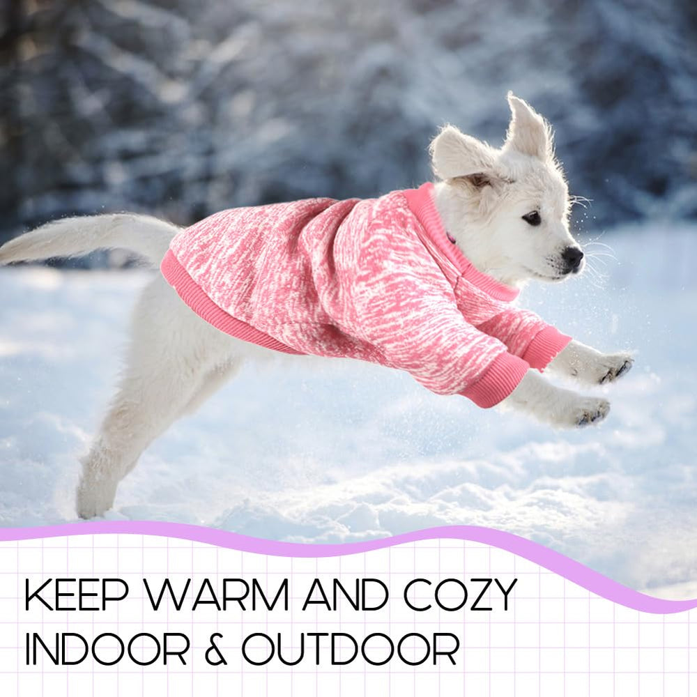 Baobicute dog sweater rose closeup emphasizes warmth and stretch-fit for petite dogs.