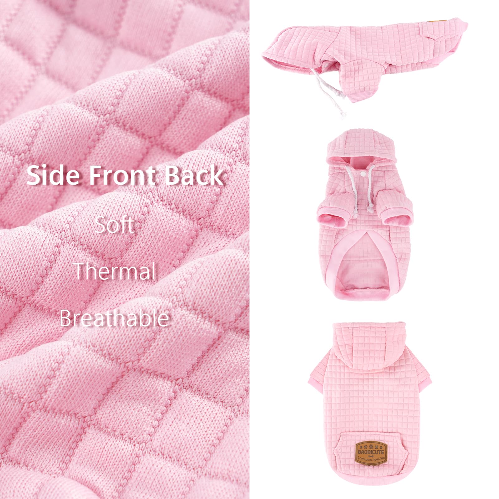 BAOBICUTE drawstring hood detail showing adjustable warmth