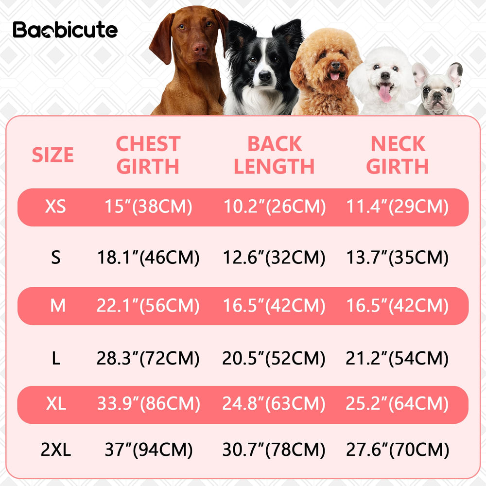 BAOBICUTE fuzzy dog hoodie wash care guide shows machine-wash friendly care.