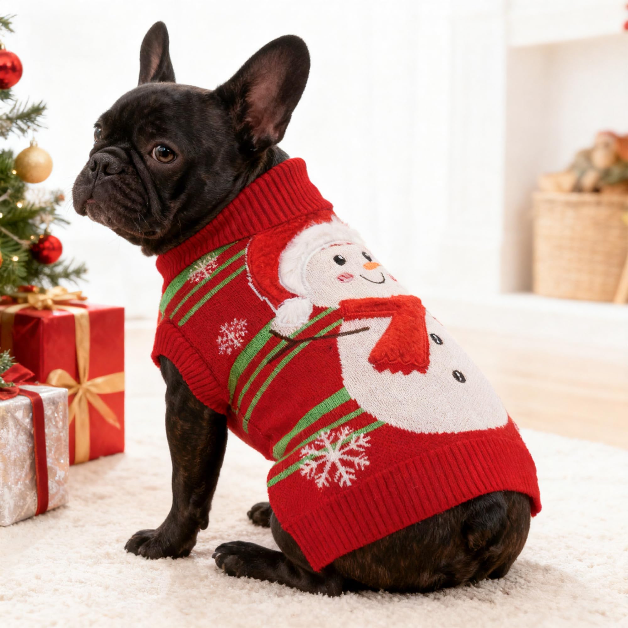 BAOBICUTE pet Christmas outfit boosts holiday photo moments with cozy fit.