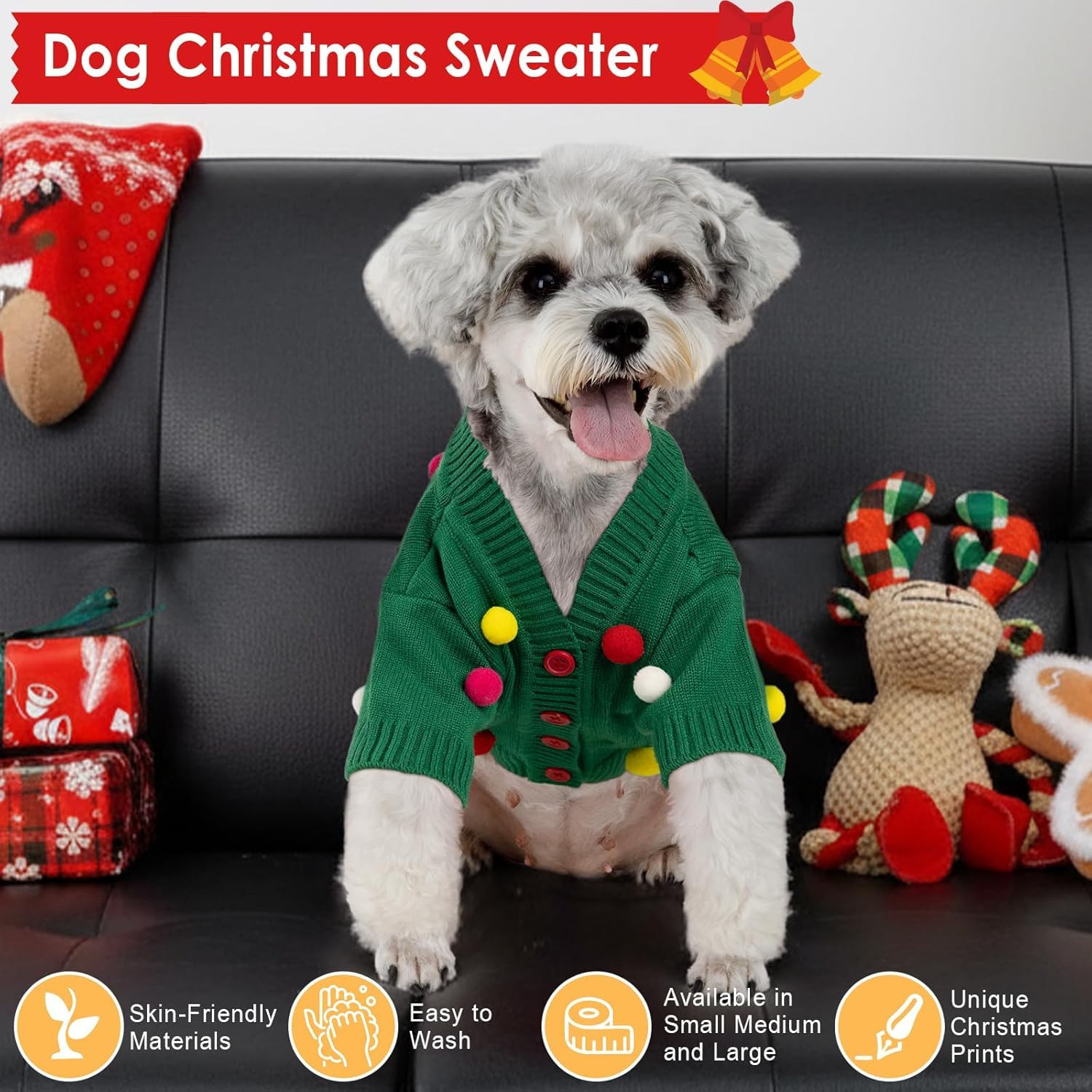 BAOBICUTE dog sweater stretch knit enables easy on-off.