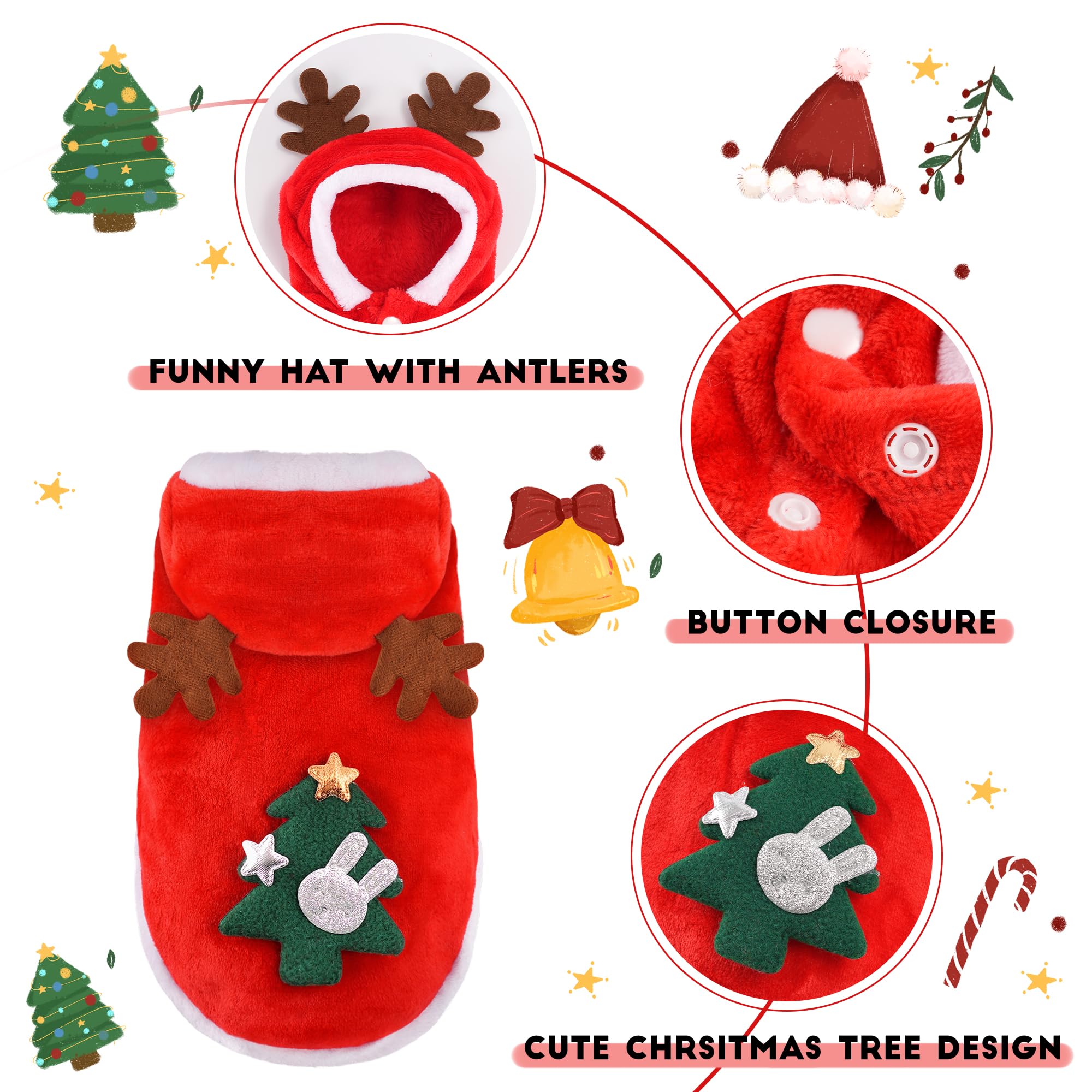 BAOBICUTE winter cozy fabric dog costume feels soft and warm during play.