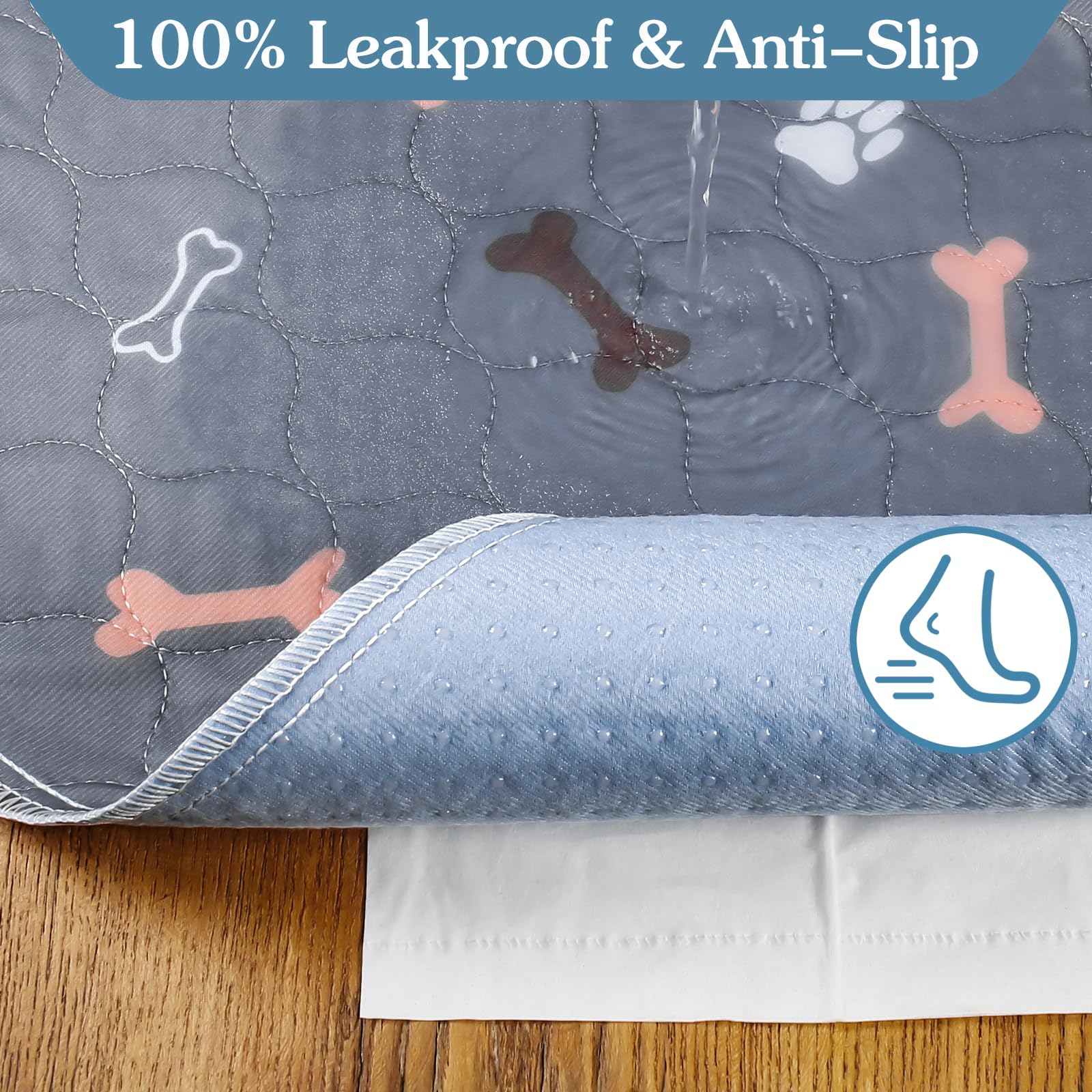 Baodan bone-print puppy pad — stylish design with leakproof performance for everyday use