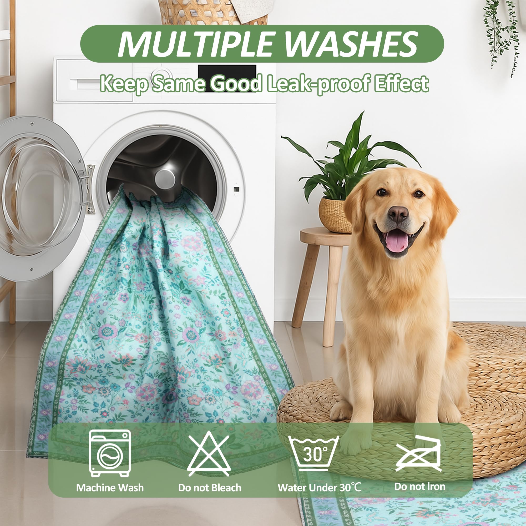 Baodan garden-pattern pads blend with home décor while absorbing leaks