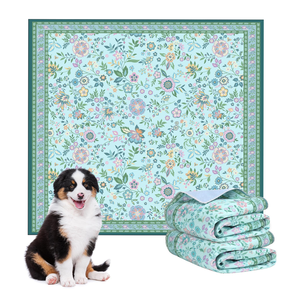 Baodan pee pads 48x48 with dog on pad for potty training and floor protection