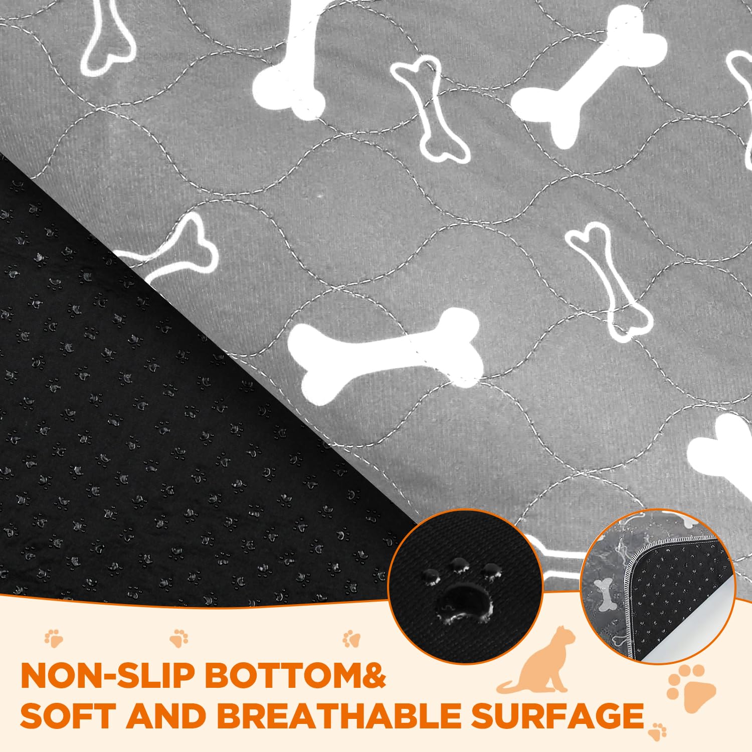 Baodan washable pee pad large 54x54 folded for travel shows portability.