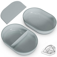 Baofum bowl set demonstrates compatibility with microchip feeders for a clean, secure feeding fit.