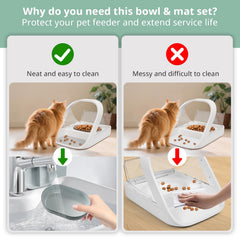 Baofum double-bowl design supports food and water or two types of food at once.