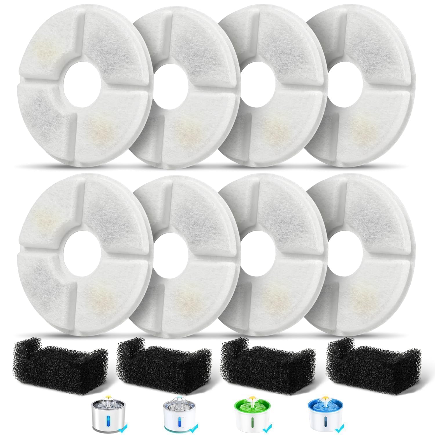 Baofum flower fountain filter-pack improves water quality for pets