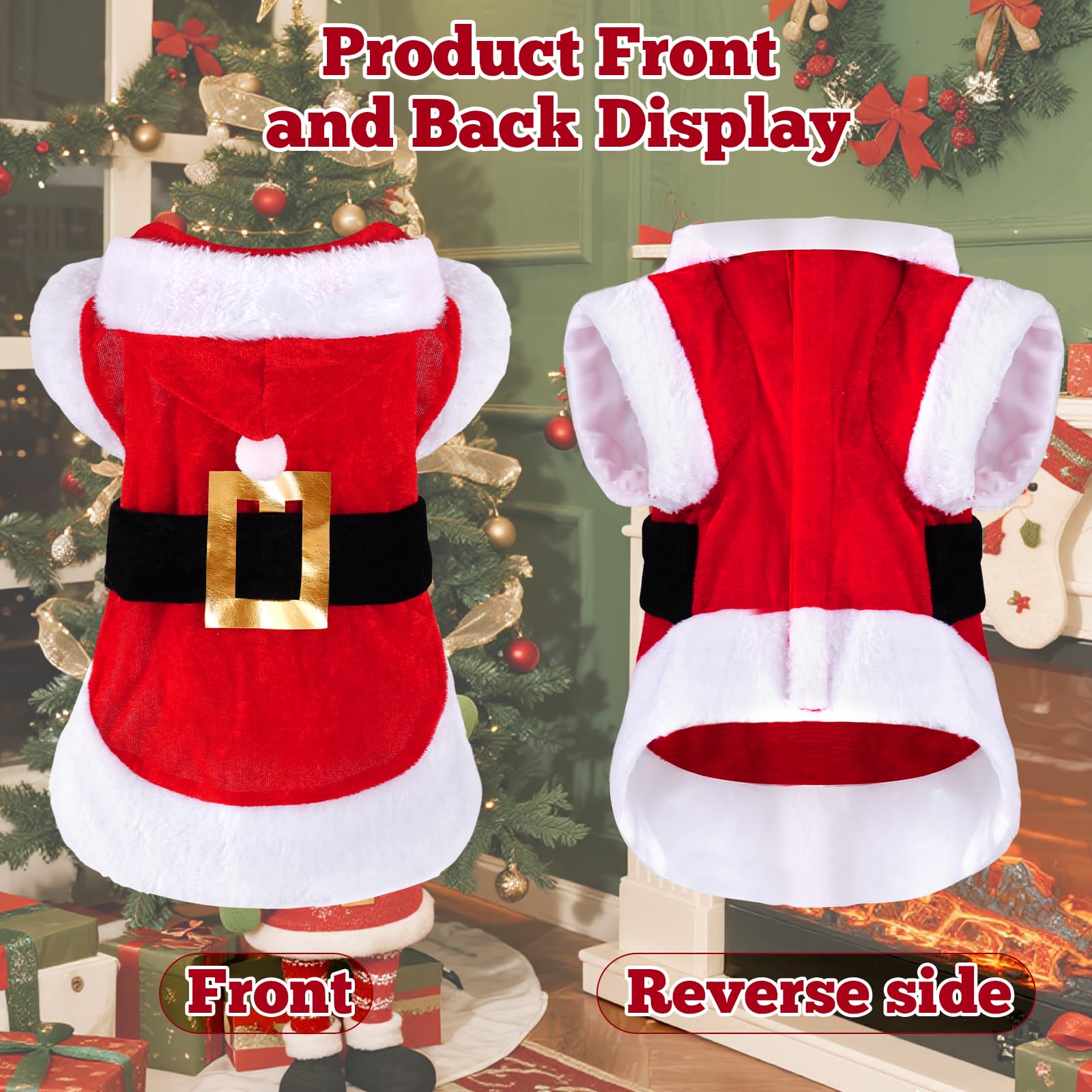 baotongle Santa Dog Costume size chart helps ensure proper fit and comfort.