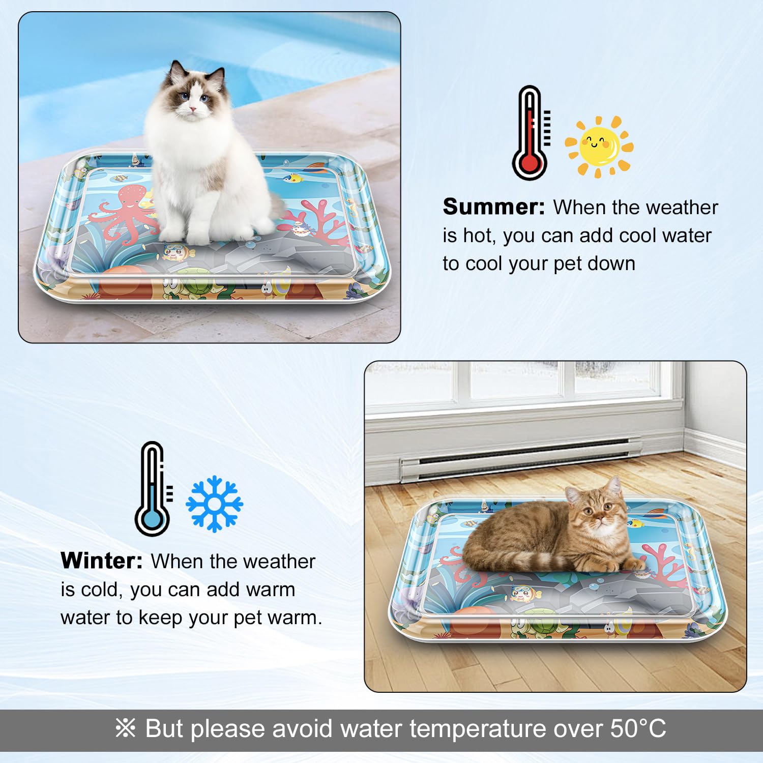 Baoyemes BPA-free thickened PVC mat provides a durable, safe surface.