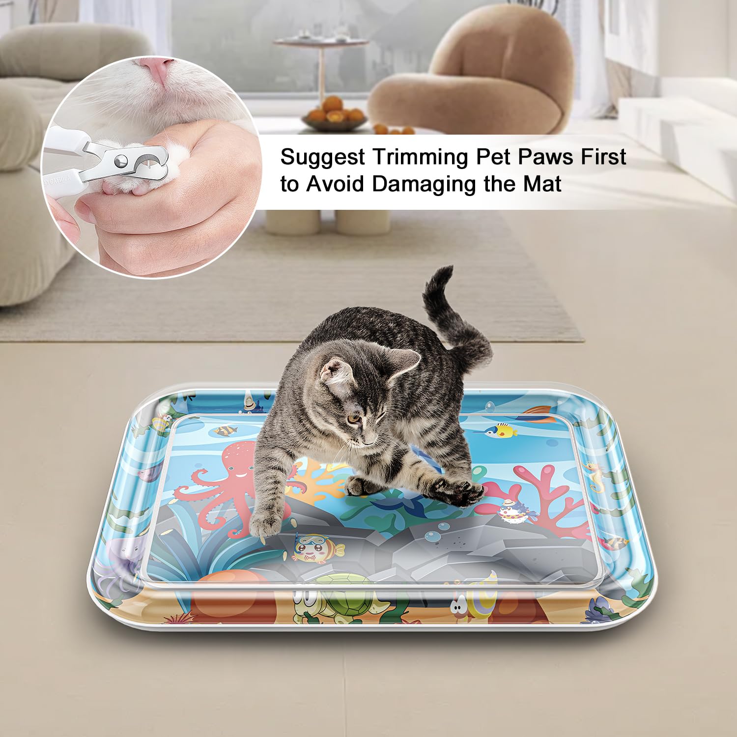 Baoyemes water sensor mat with LED balls boosts visual play appeal.