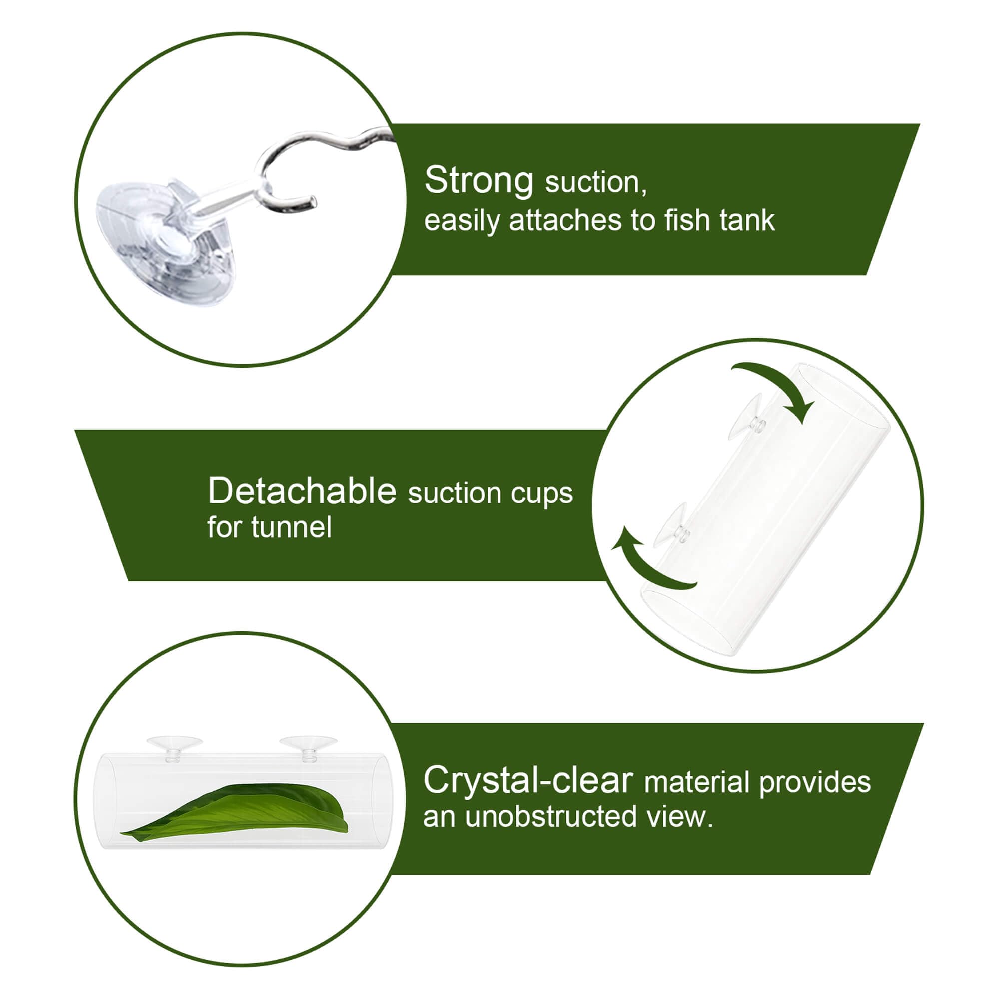 BaoZqua installation with suction cups keeps tunnel secure and accessible.