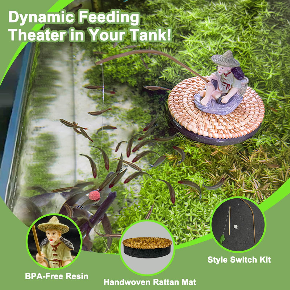 BaoZqua Mini fishing rod detail adds realistic feeding choreography
