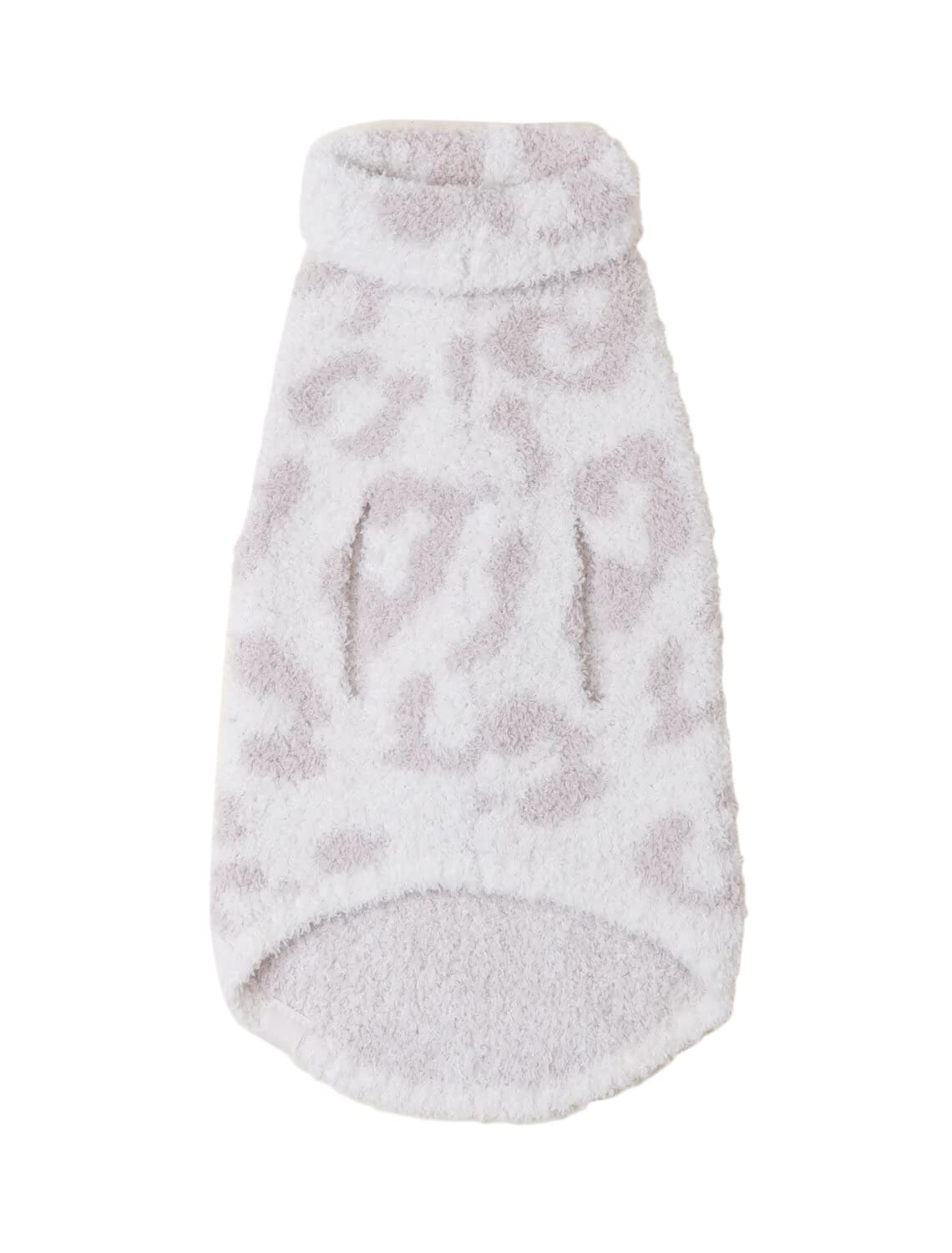 Barefoot Dreams CozyChic pet sweater knit texture highlights cozy, machine-washable fabric.