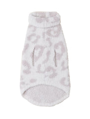 Barefoot Dreams CozyChic pet sweater knit texture highlights cozy, machine-washable fabric.