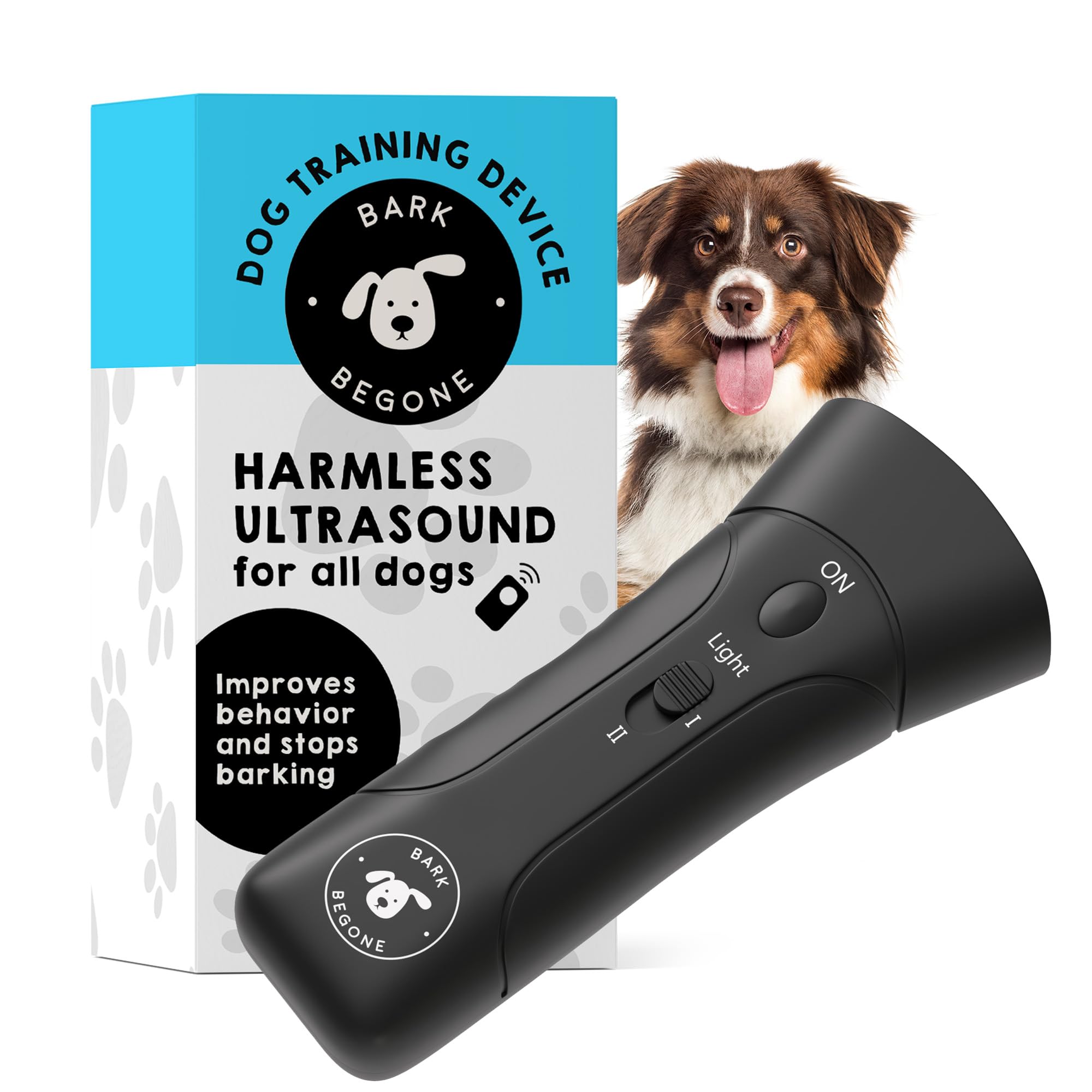 Bark Begone 2023 ultrasonic deterrent—compact handheld training aid for quieter dogs.