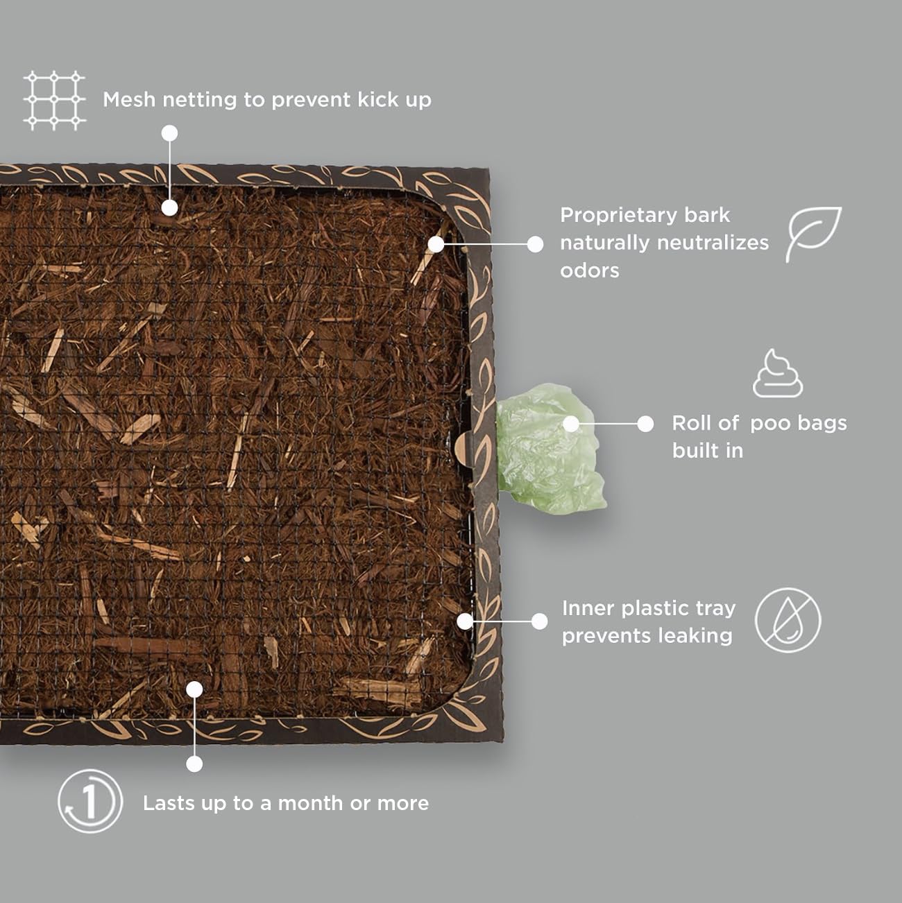 Bark Potty lasts up to a month, reducing disposable pad changes.