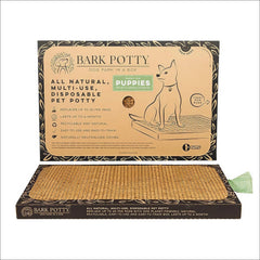 Bark Potty teething-puppy-pad shows natural fibers supporting teething and potty training.