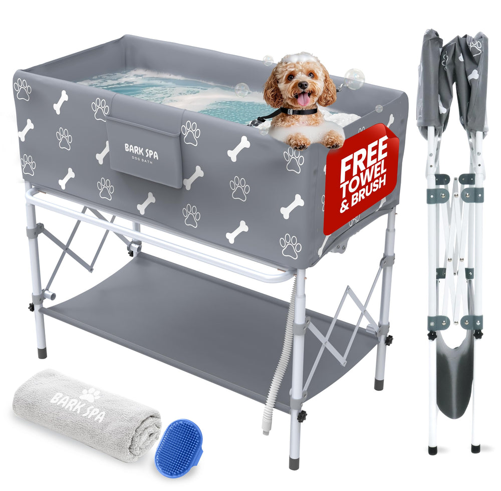 Bark Spa dog bath tub folded and portable for quick outdoor or indoor washes