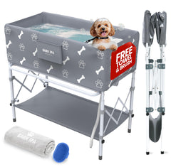Bark Spa dog bath tub folded and portable for quick outdoor or indoor washes