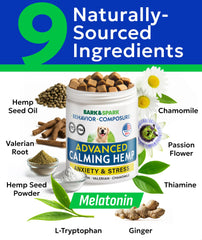 BARK&SPARK hemp-oil-ingredients image highlights natural calming components.