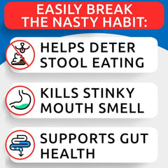 BARK-SPARK No Poo Chews dog chewing a tasty deterrent treat