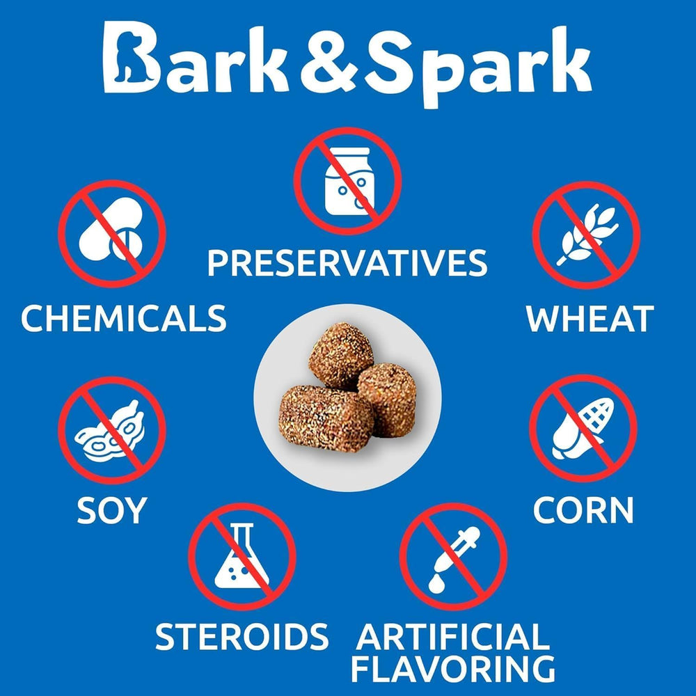 BARK-SPARK No Poo Chews 120-count bottle showcases USA-made product