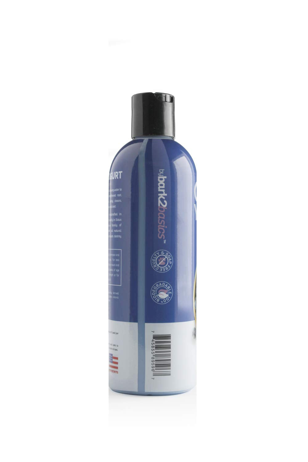 Bark2Basics Blueberry Greek Yogurt Shampoo bottle pour shows dilution-ready 16:1 concentrate.