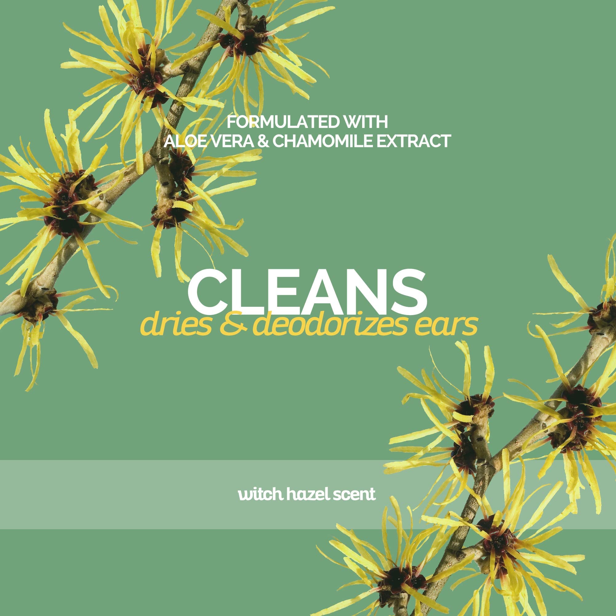 Bark2Basics ear cleaner witch hazel label emphasizes natural cleansing